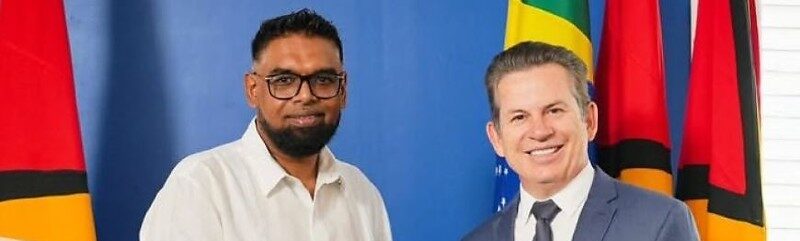 Mauro Mendes desembarca na Guiana e apresenta agronegócio de MT como modelo internacional