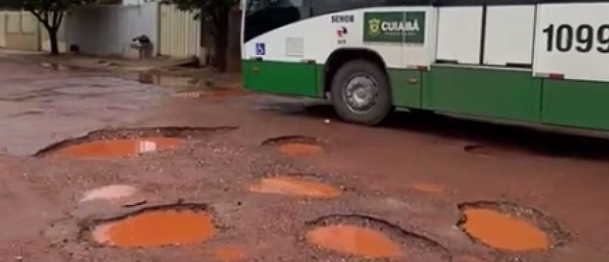 Ruas com crateras podem gerar desconto de 20% no IPTU em Cuiabá